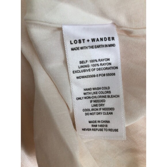 Lost‎ + Wander Yellow Ditsy Floral Smocked Cottagecore Boho Rayon Mini Dress S - Picture 7 of 12